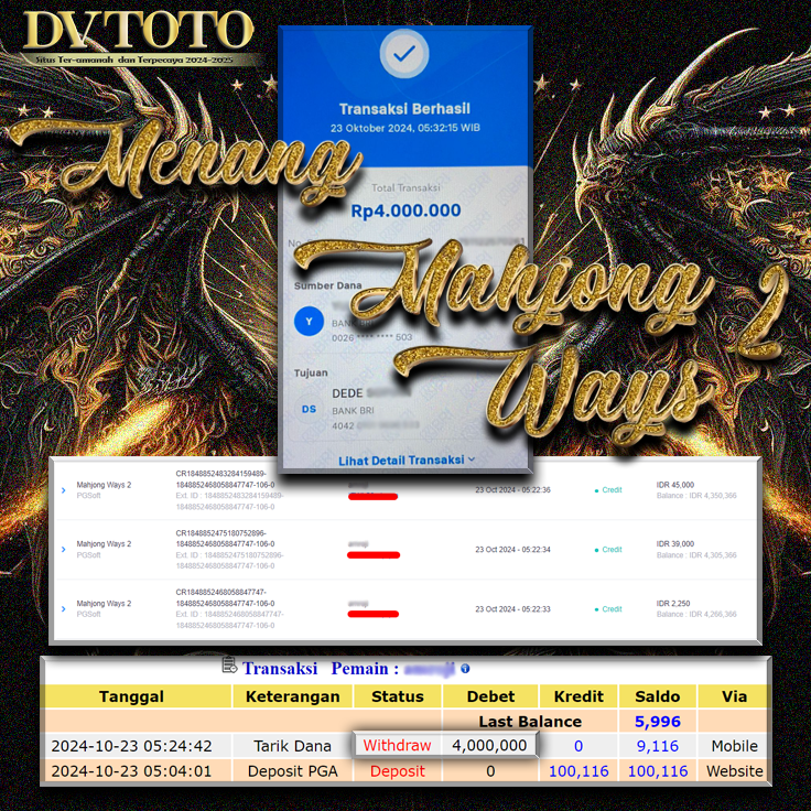 DVTOTO : BUKTI JACKPOT REAL TIME !