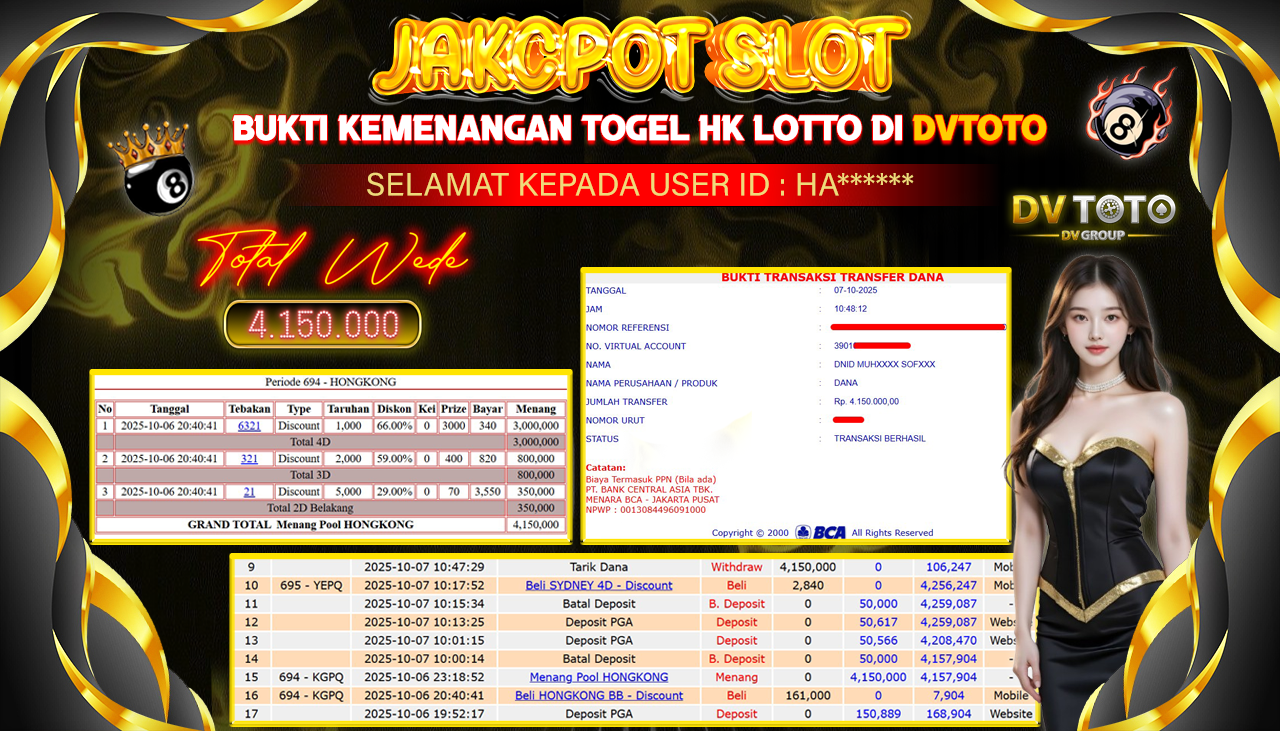 DVTOTO : BUKTI JACKPOT REAL TIME !