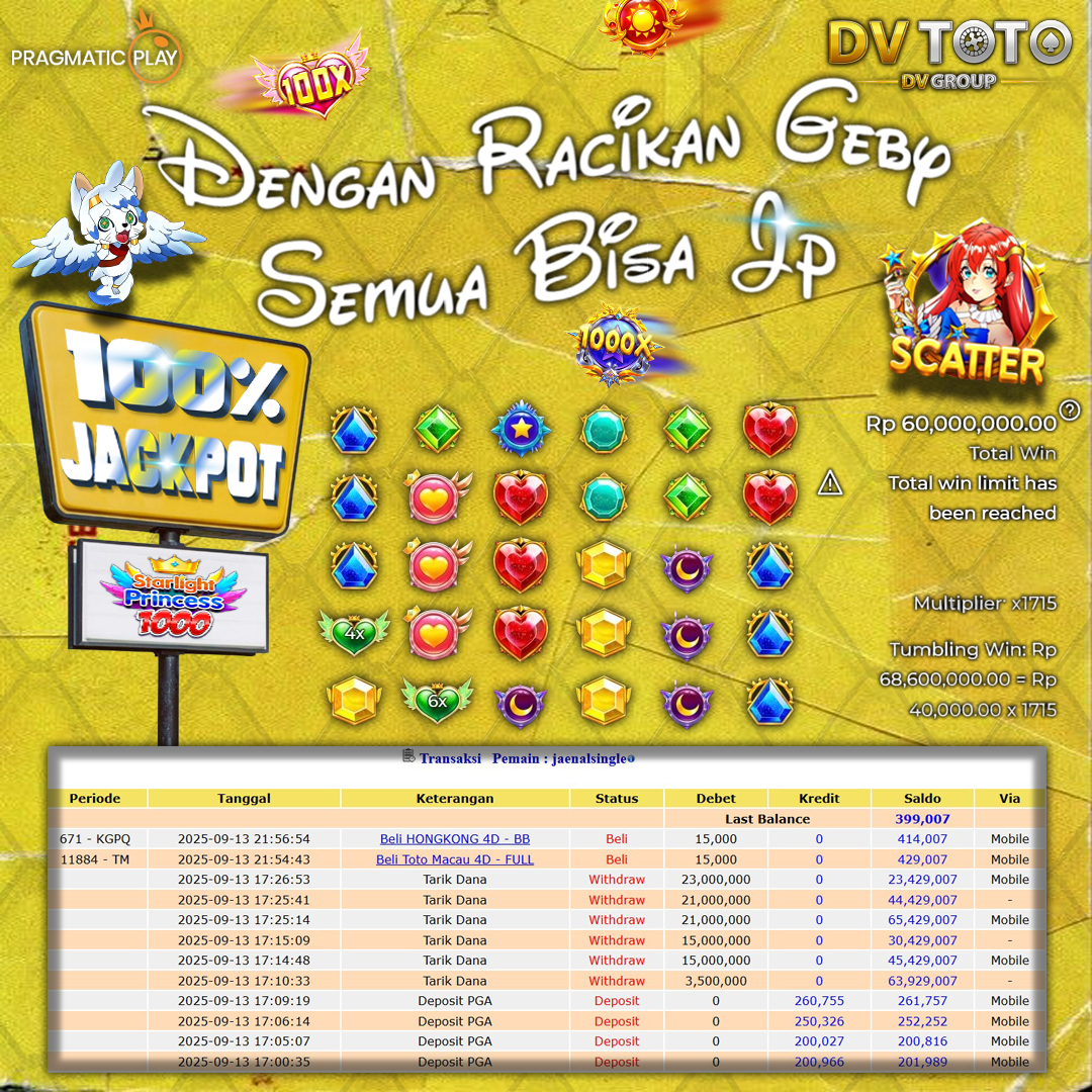 DVTOTO : BUKTI JACKPOT REAL TIME !