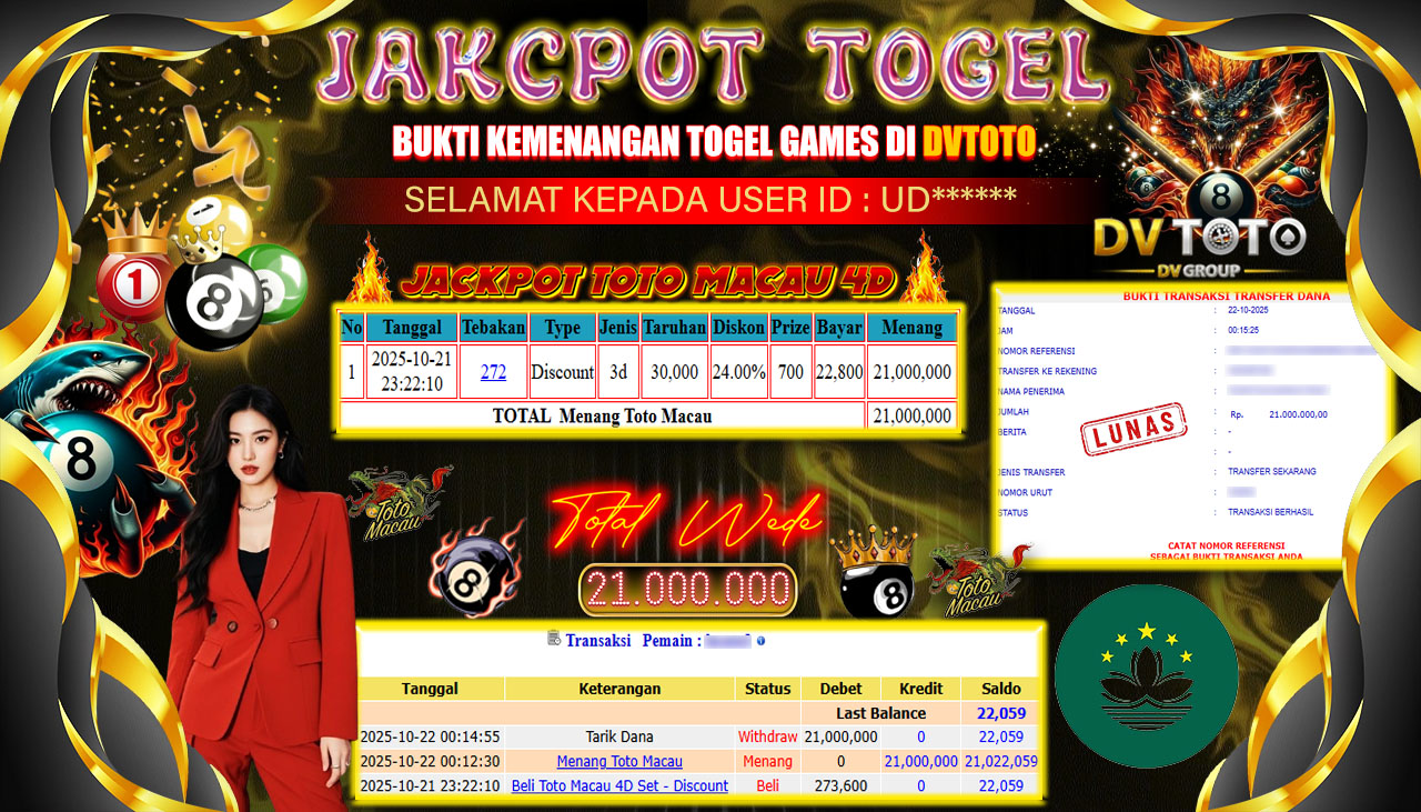 DVTOTO : BUKTI JACKPOT REAL TIME !