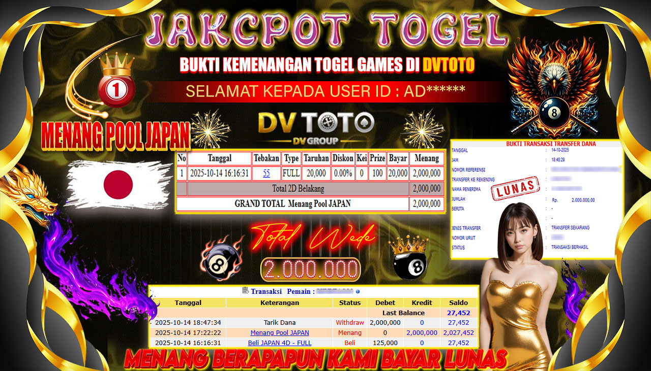DVTOTO : BUKTI JACKPOT REAL TIME !