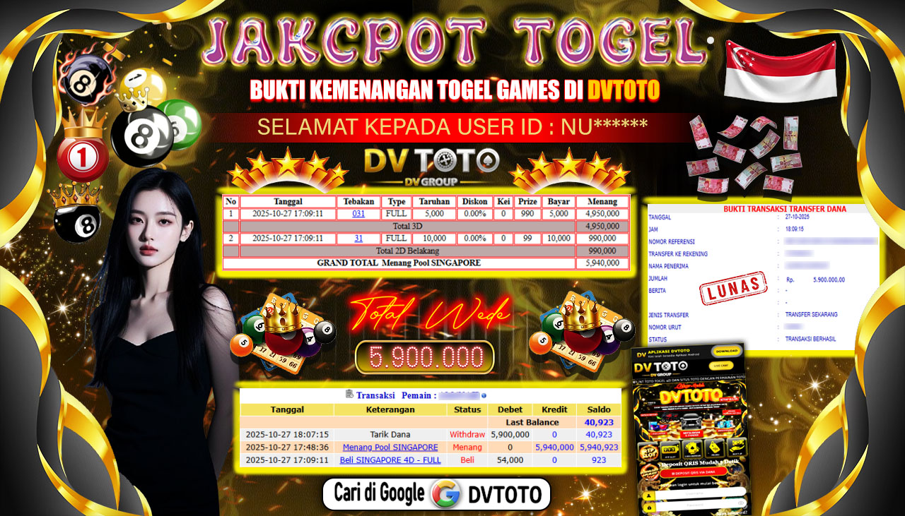 DVTOTO : BUKTI JACKPOT REAL TIME !