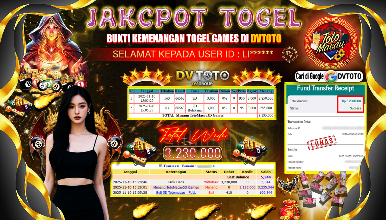 DVTOTO : BUKTI JACKPOT REAL TIME !