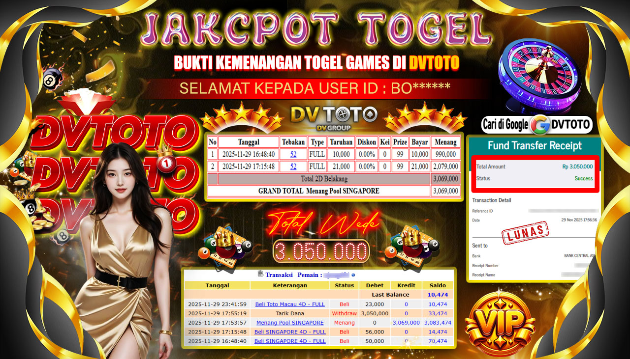 DVTOTO : BUKTI JACKPOT REAL TIME !