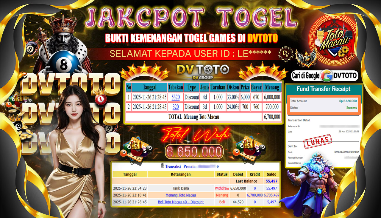 DVTOTO : BUKTI JACKPOT REAL TIME !