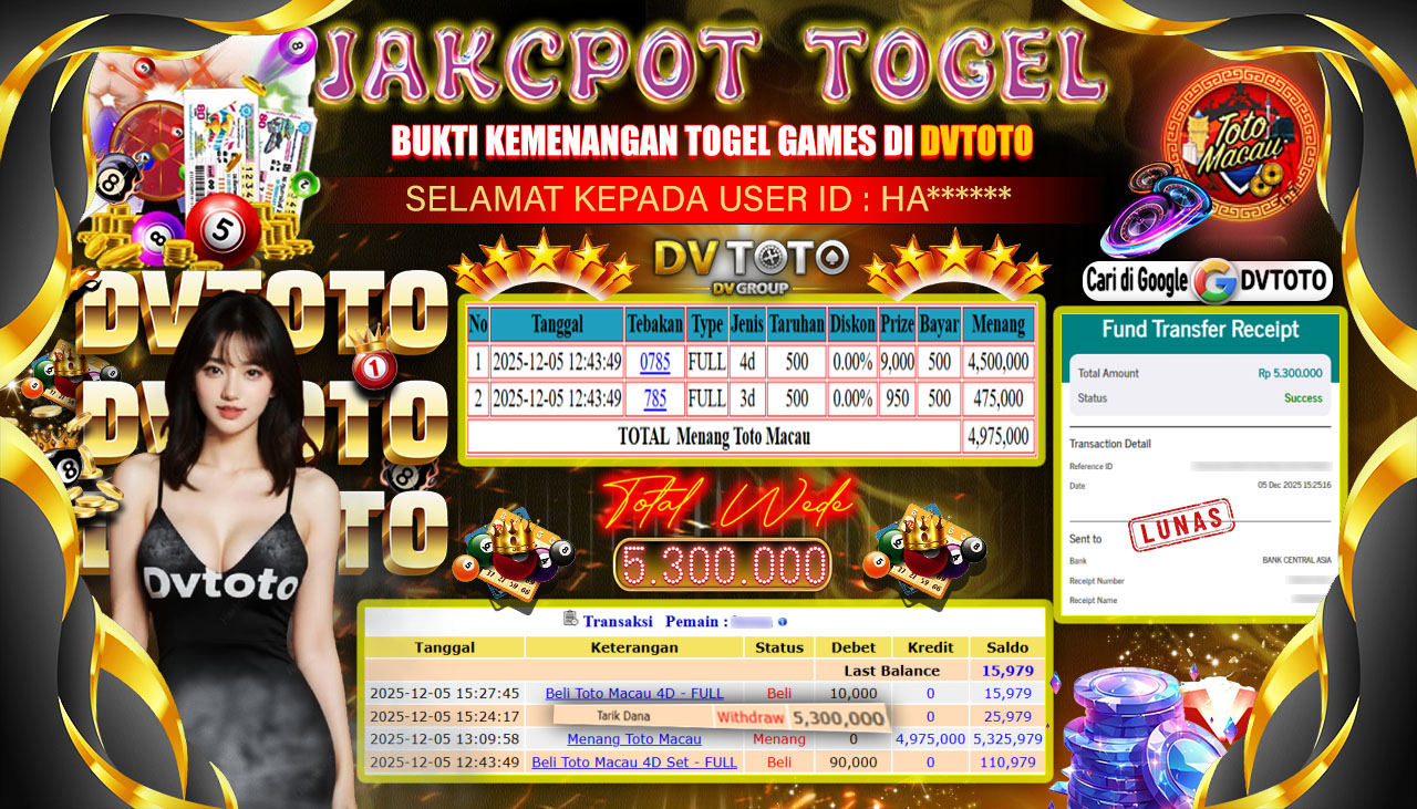DVTOTO : BUKTI JACKPOT REAL TIME !