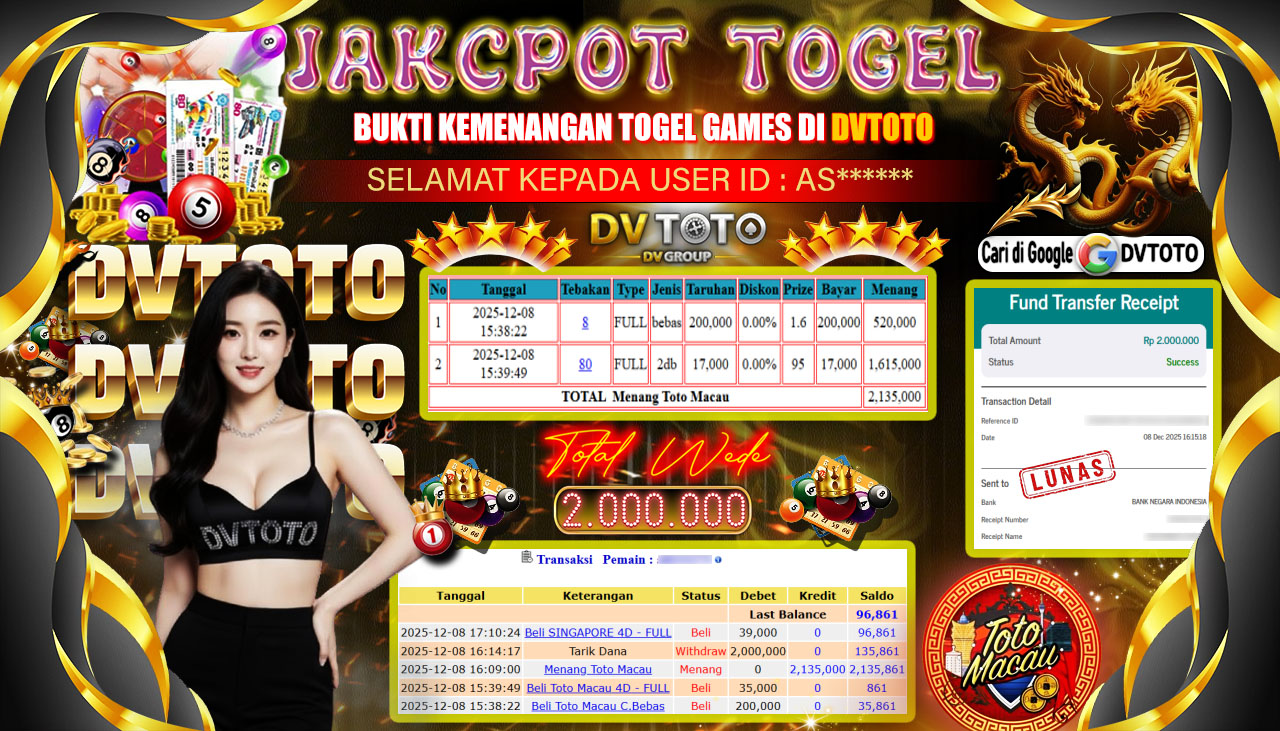 DVTOTO : BUKTI JACKPOT REAL TIME !