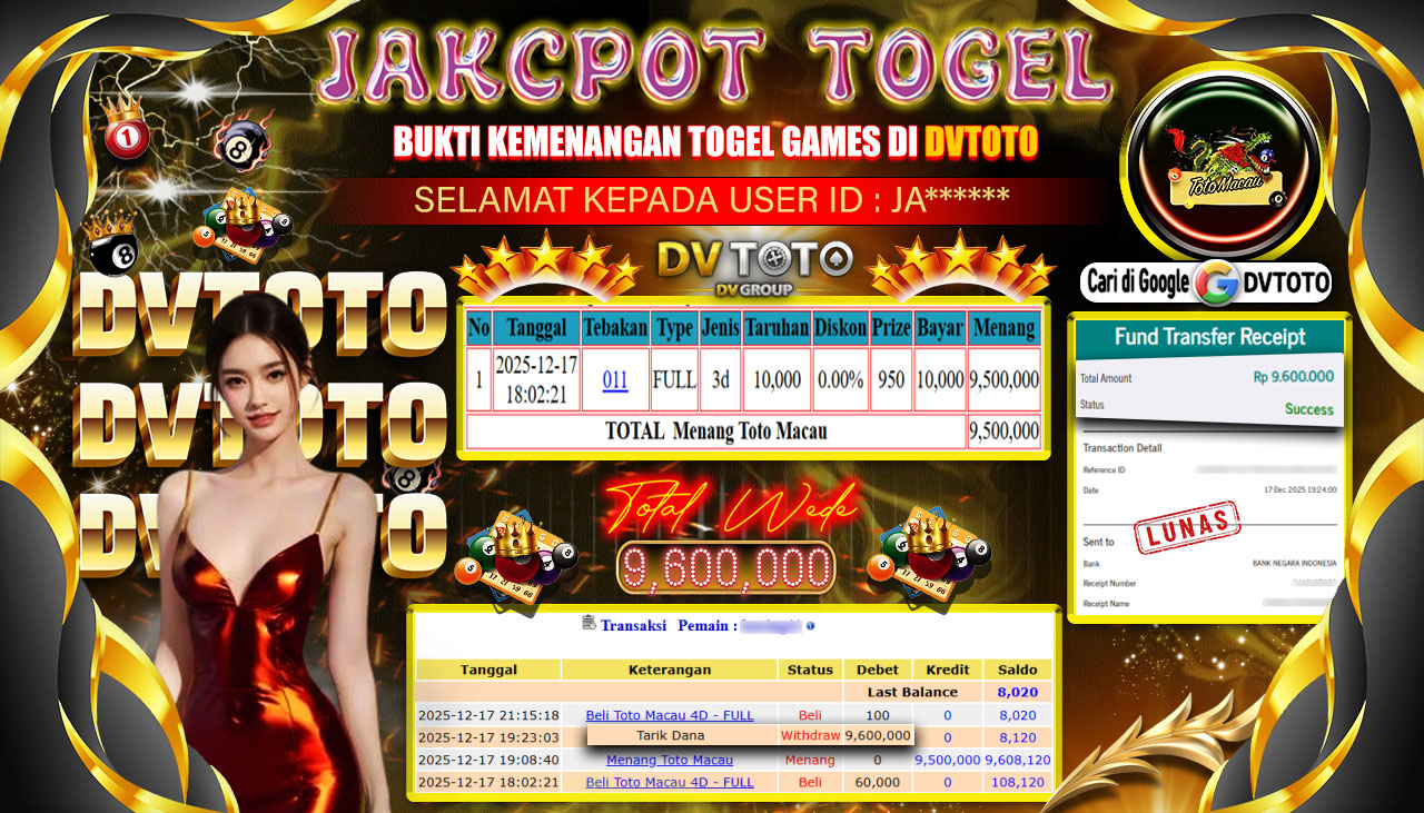 DVTOTO : BUKTI JACKPOT REAL TIME !