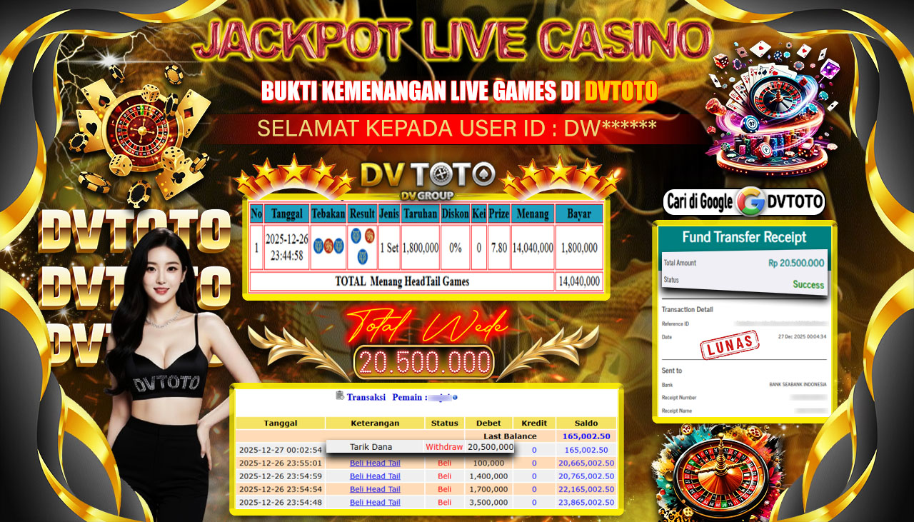 DVTOTO : BUKTI JACKPOT REAL TIME !