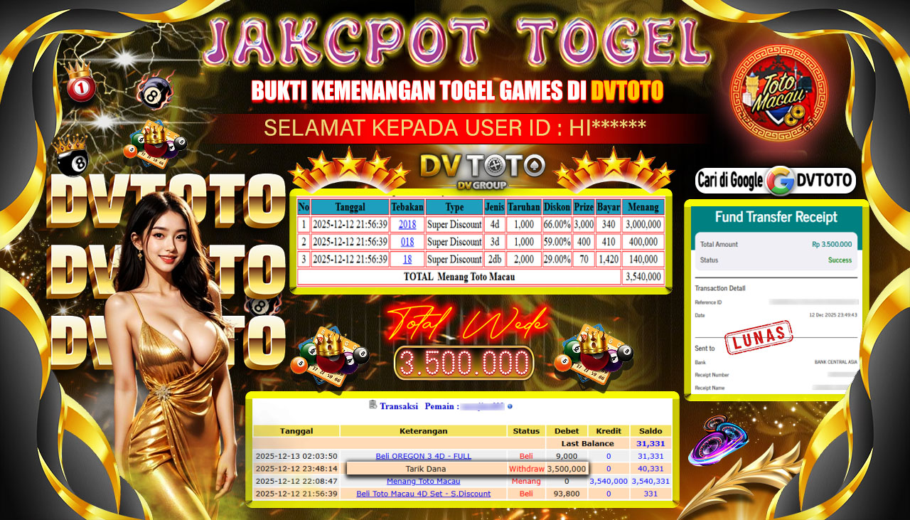 DVTOTO : BUKTI JACKPOT REAL TIME !