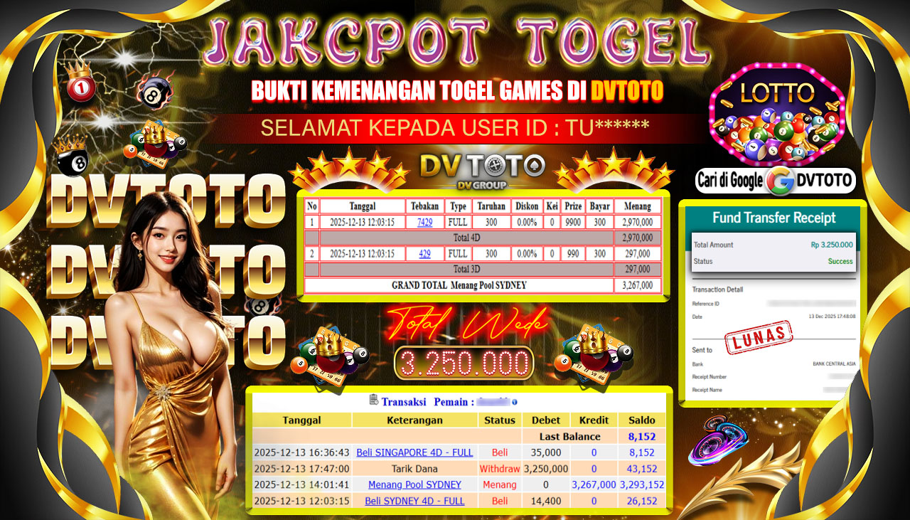DVTOTO : BUKTI JACKPOT REAL TIME !