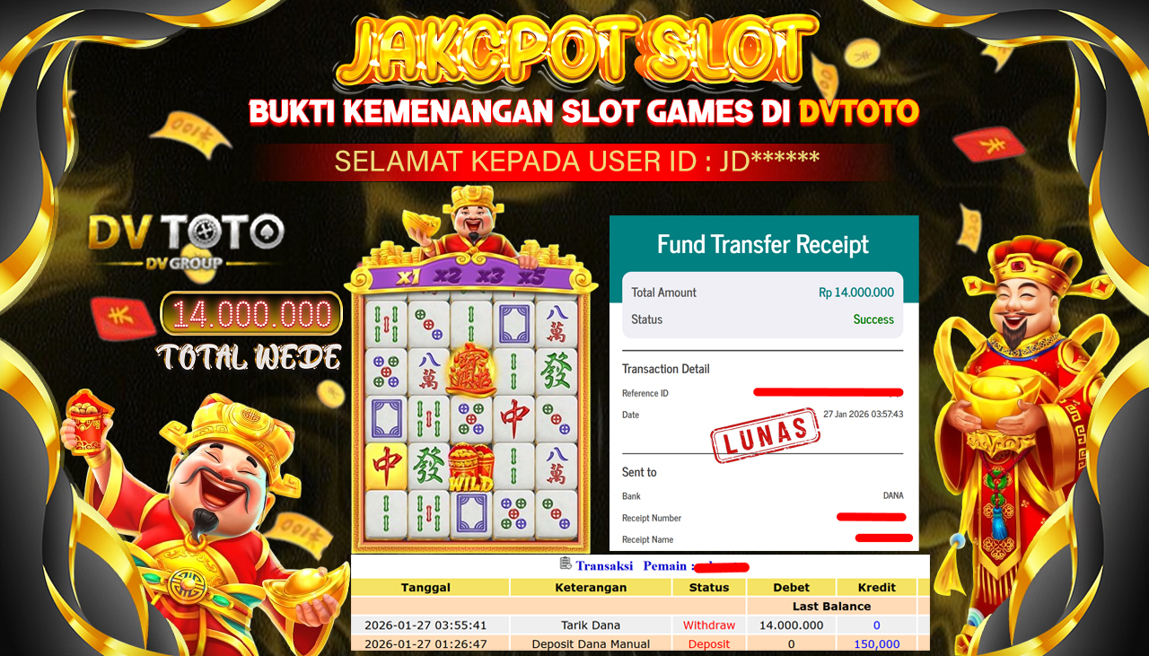 DVTOTO : BUKTI JACKPOT REAL TIME !