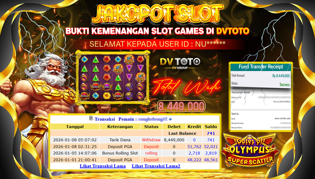 DVTOTO : BUKTI JACKPOT REAL TIME !