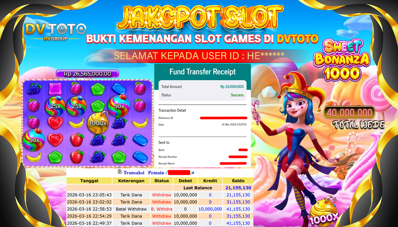 DVTOTO : BUKTI JACKPOT REAL TIME !